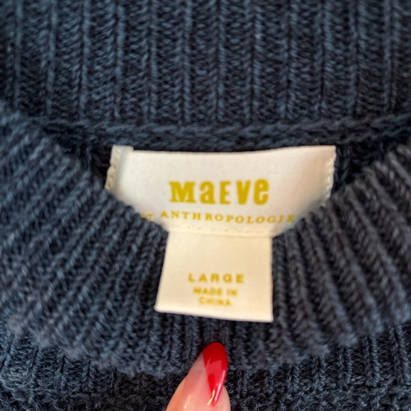 Anthropologie Maeve Divendra Navy Stripe French Blouse Gold Buttons Sz L - Picture 5 of 10